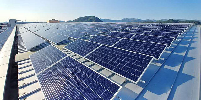 سقف مسطح قوس ثلاثي الزاوية تركيب الطاقة الشمسية