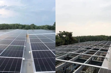 اكتمل الهيكل الصلب بدون بلاط BIPV
